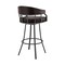 Armen Living Valerie 30" Swivel Brown Faux Leather and Java Brown Metal Bar Stool LCVLBAJVCHO30 - alternate 4